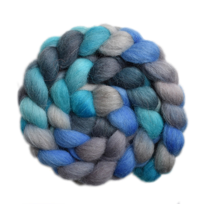 Hand painted Scandinavian mountain wool for hand spinning and felting