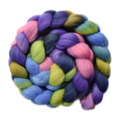 Hand painted Polwarth wool roving for hand spinning and felting