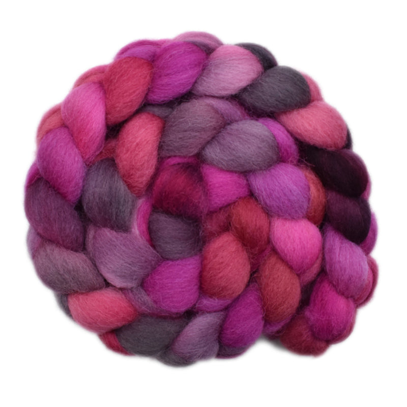 Hand painted Galway wool roving for hand spinning and felting