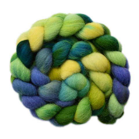 Brecknock Hill Cheviot Wool Roving - Meadow Flowers 1 - 3.8 ounces