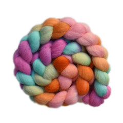 Hand painted Lleyn wool roving for hand painting and felting
