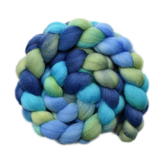 Hand painted South American wool roving for hand spinning and felting