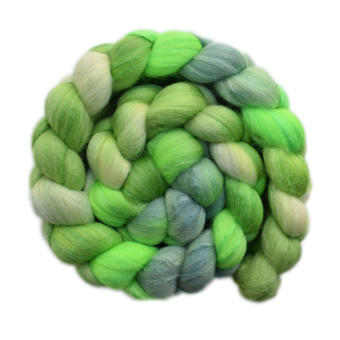 Silk / Merino 20/80% Wool Roving - Sea Turtle 1 - 4.1 ounces