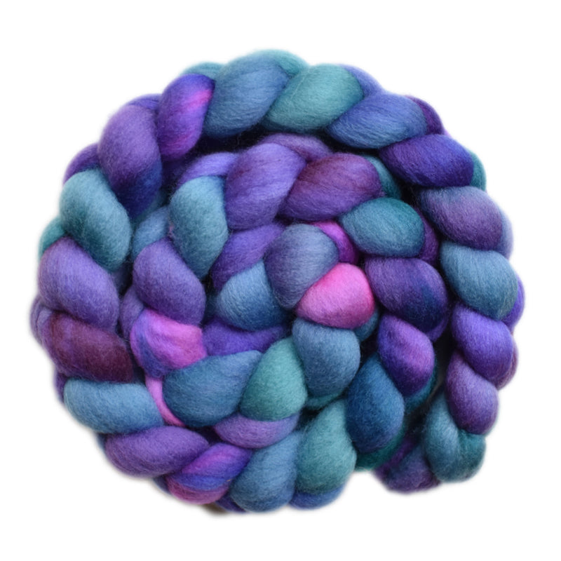 Hand painted Cormo wool roving for hand spinning and felting