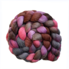 Hand painted Texel / Blackface / Lleyn wool roving for hand spinning and felting