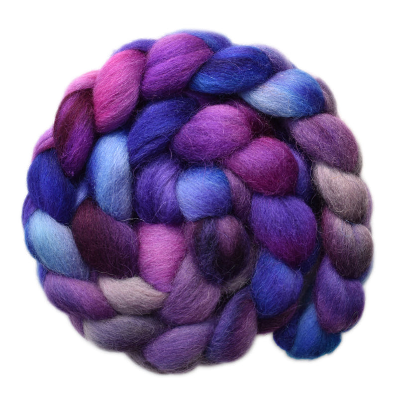 Hand painted Bergschaf wool roving for hand spinning and felting