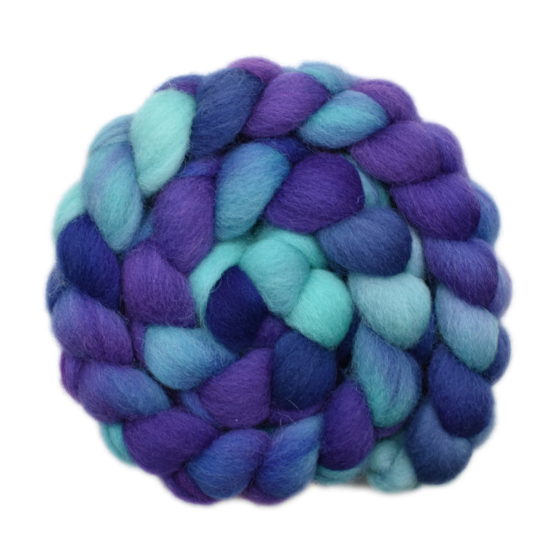 Hand painted Galway wool roving for hand spinning and felting