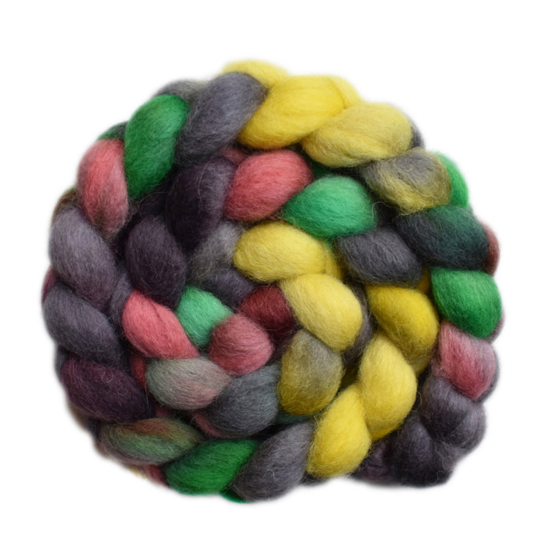 Hand painted Finn wool roving for hand spinning and felting