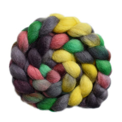 Hand painted Finn wool roving for hand spinning and felting