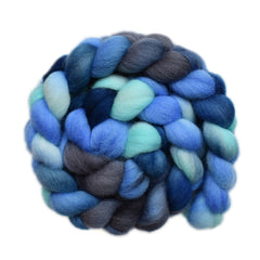 Hand painted New Zealand wool roving for hand spinning and felting