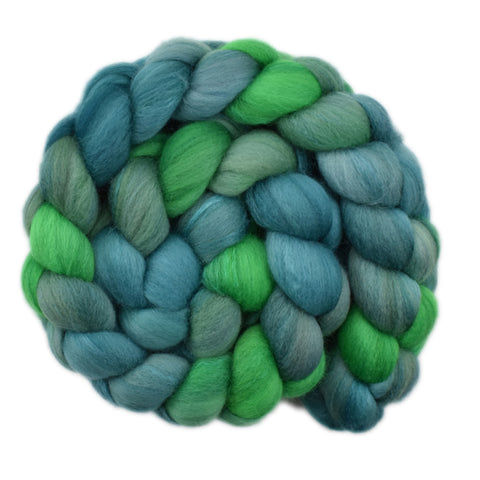 Silk / Polwarth 15/85% Wool Roving - Spruce Trees 1 - 4.2 ounces