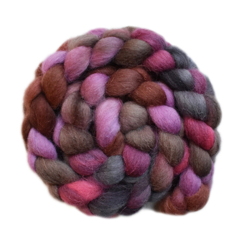 Hand painted Texel / Blackface / Lleyn wool roving for hand spinning and felting