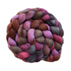 Hand painted Texel / Blackface / Lleyn wool roving for hand spinning and felting