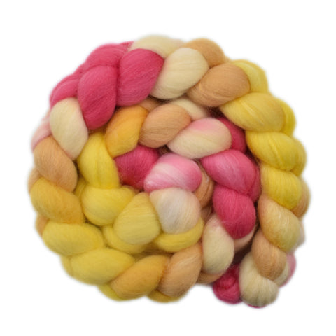 Silk / Polwarth 15/85% Wool Roving - Bright Sun 1 - 4.1 ounces