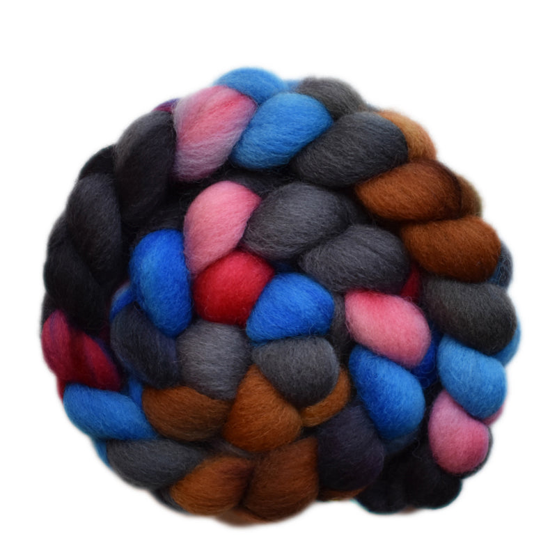 Hand  painted Galway wool roving for hand spinning and felting