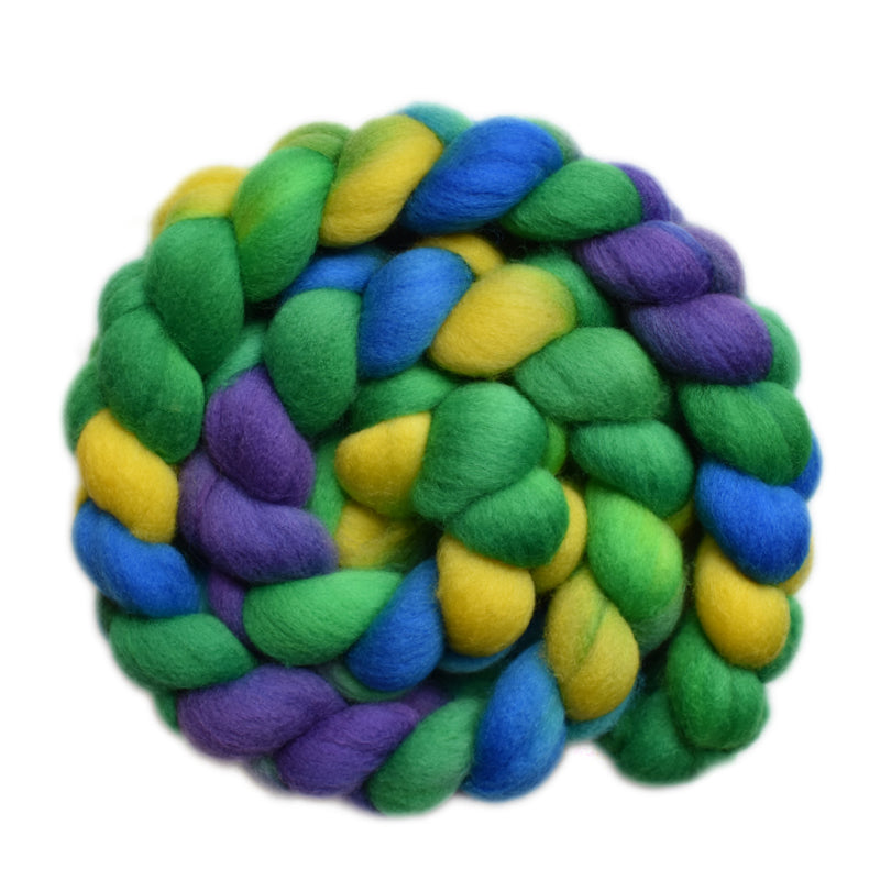 Hand painted Cormo wool roving for hand spinning and felting