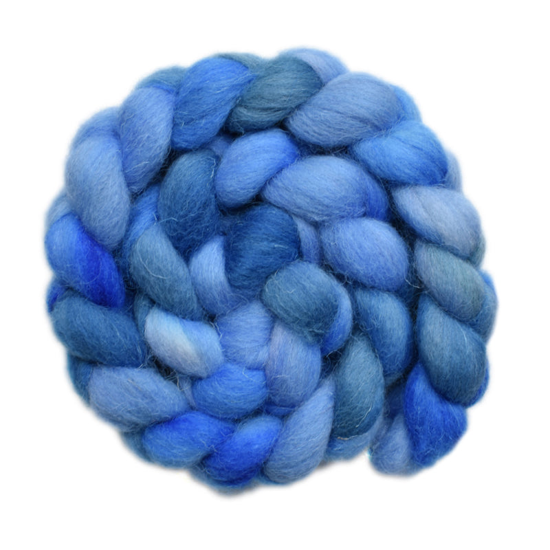 Hand painted Texel/Blackface/Lleyn wool roving for hand spinning and felting