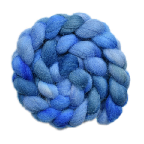 Texel / Blackface / Lleyn Wool Roving - Deep Blue Sea 1 - 4.2 ounces