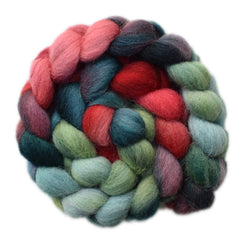 Hand painted Bergschaf wool roving for hand spinning and felting