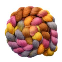 Hand painted Cormo wool roving for hand spinning and felting