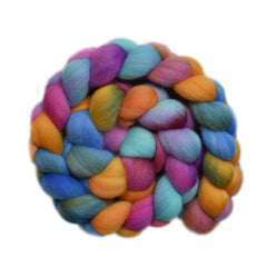 Hand painted Punta Arenas wqol roving for hand spinning and felting