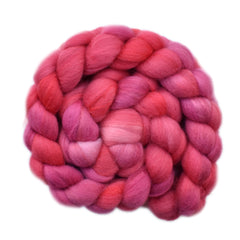 Hand painted silk / Polwarth wool roving for hand spinning and felting