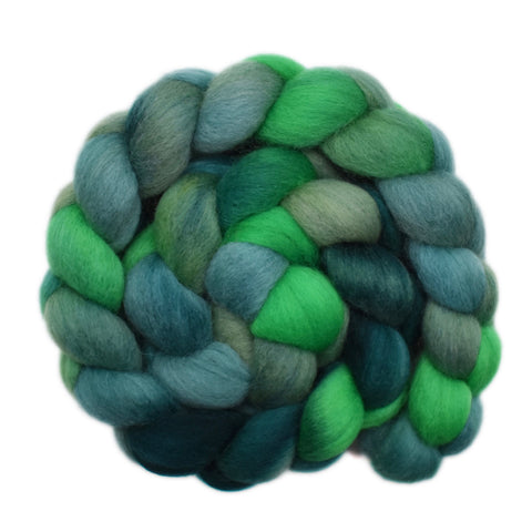 Falkland Wool Roving - Emerald Brooch 1 - 4.3 ounces