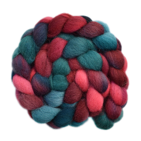 Galway Wool Roving - Holly Wreath 2 - 3.8 ounces