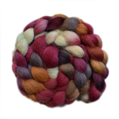 Hand painted Texel / Blackface / Lleyn wool roving for hand spinning and felting