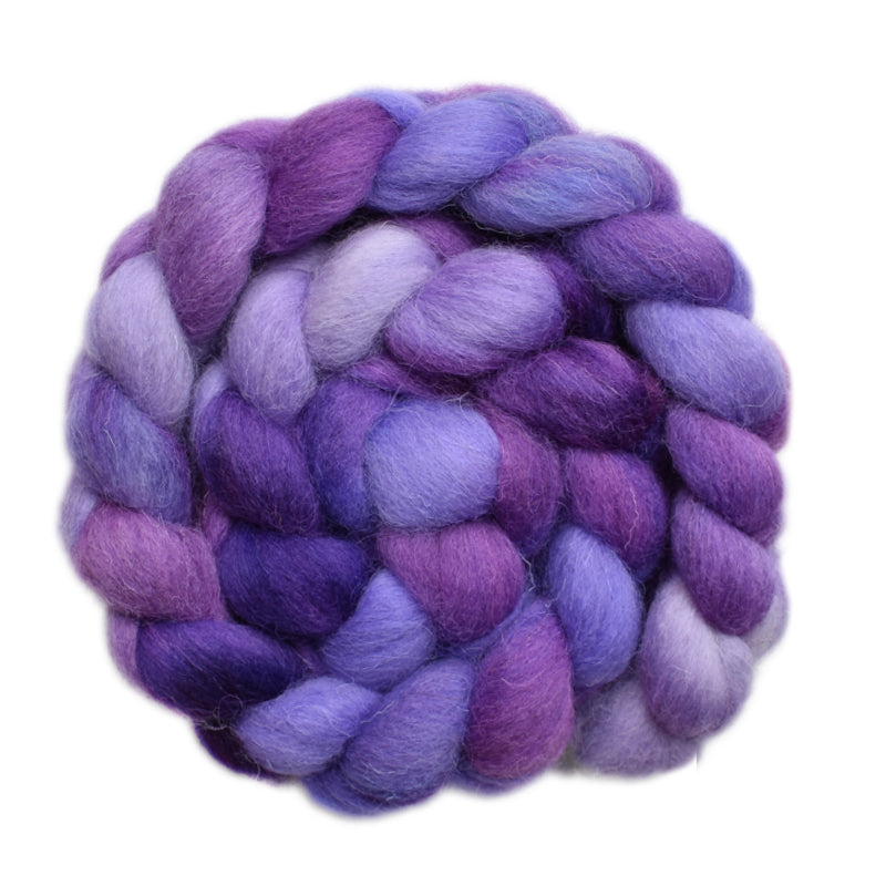 Hand painted Texel / Blackface / Lleyn wool roving for hand spinning and felting