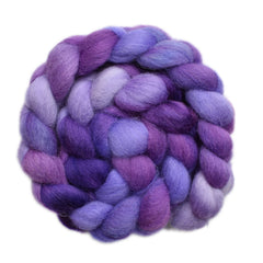Hand painted Texel / Blackface / Lleyn wool roving for hand spinning and felting