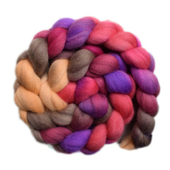 Hand painted Punta Arenas wool roving for hand spinning and felting