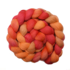 Hand painted Exmoor Horn wool roving for hand spinning and felting