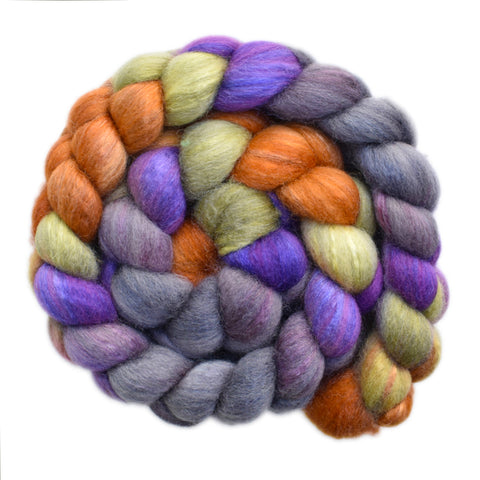 Silk / BFL 25/75% Wool Roving - Secret Hoard - 4.2 ounces