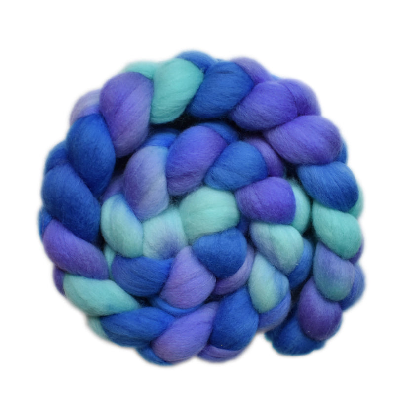 Hand painted Punta Arenas wqol roving for hand spinning and felting