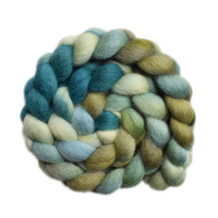 Hand painted Finn wool roving for hand spinning and felting