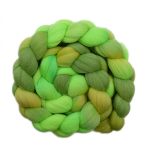 Rambouillet Wool Roving - Lime Soda 2 - 4.0 ounces
