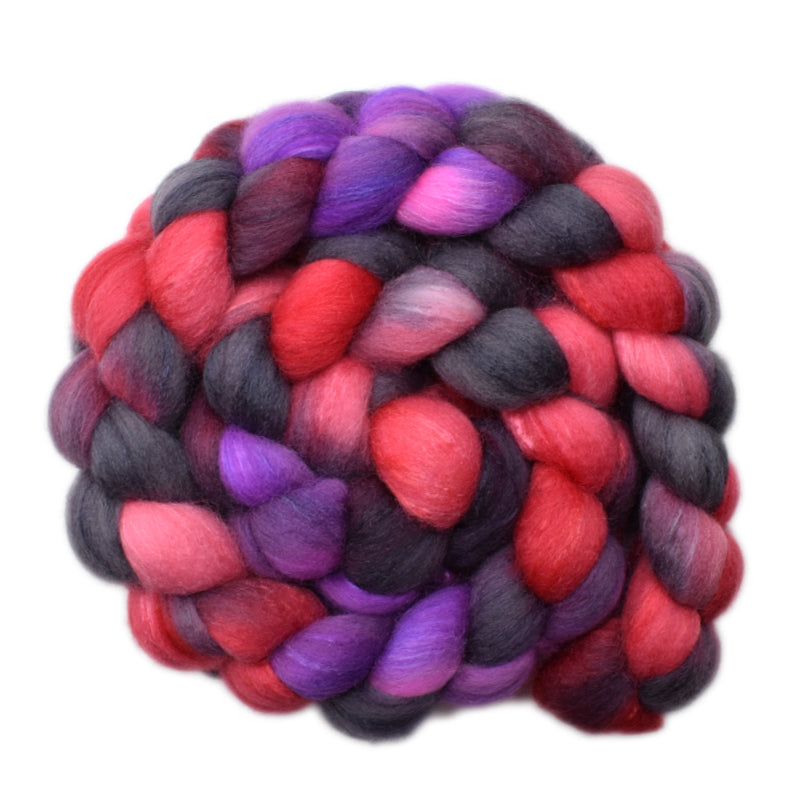 Silk / Polwarth 15/85% Wool Roving - Squeal of Delight - 4.1 ounces