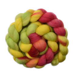 Hand painted Corriedale wool roving for spinning and felting