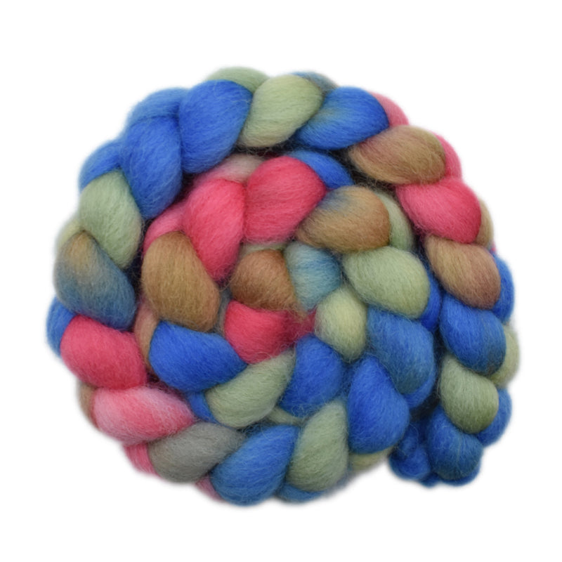 Hand painted Galway wool roving for hand spinning and felting