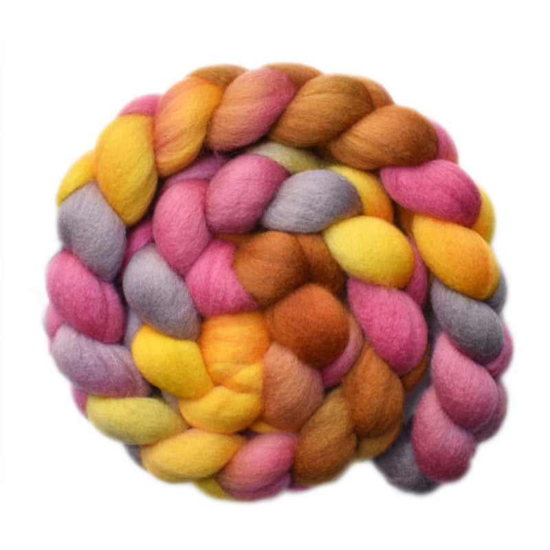 Hand painted Cormo wool roving for hand spinning and felting
