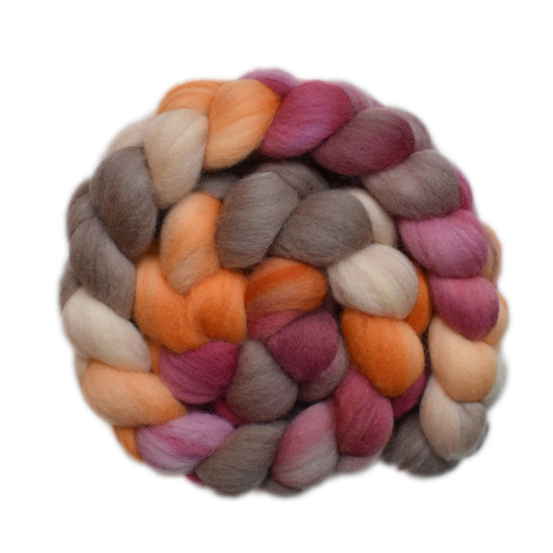 Hand painted Punta Arenas wqol roving for hand spinning and felting