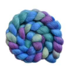 Hand painted Texel / Blackface / Lleyn wool roving for hand spinning and felting