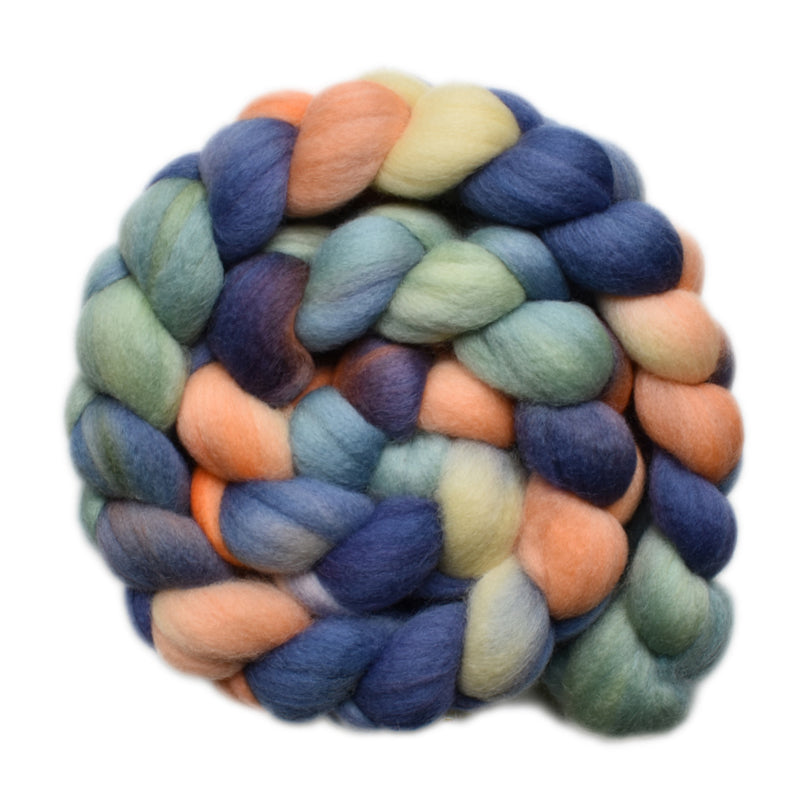 Hand painted Punta Arenas Merino wool roving for hand spinning and felting