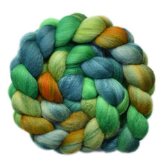 Silk / Merino 20/80% Wool Roving - Forest Elf 2 - 4.2 ounces