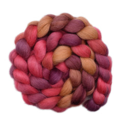 Hand painted Norwegian Lustre wool roving for hand spinning and felting