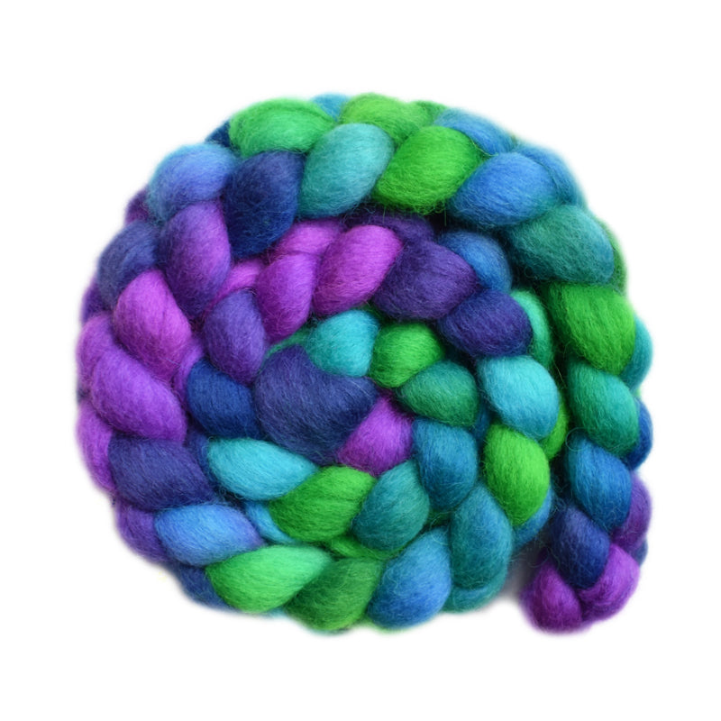 Hand painted Finn wool roving for hand spinning and felting