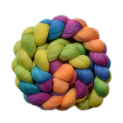 Hand painted Corriedale wool roving for spinning and felting