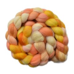 Hand painted silk / Polwarth wool roving for hand spinning and felting