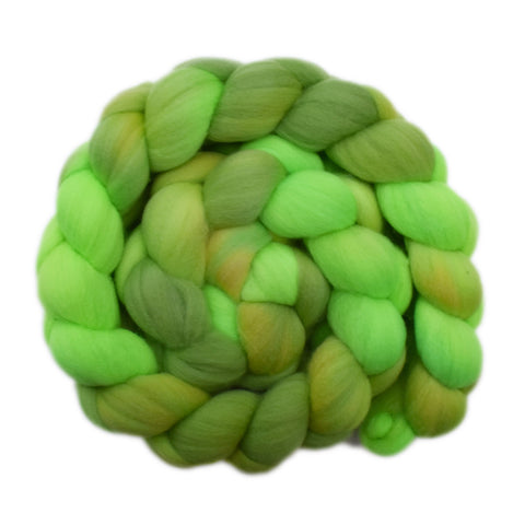 Rambouillet Wool Roving - Lime Soda 1 - 4.2 ounces
